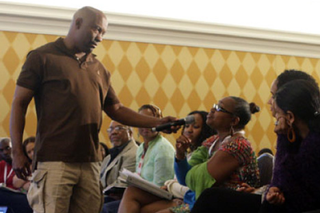 Director John Singleton on mic dutyAmerican Black Film Festival